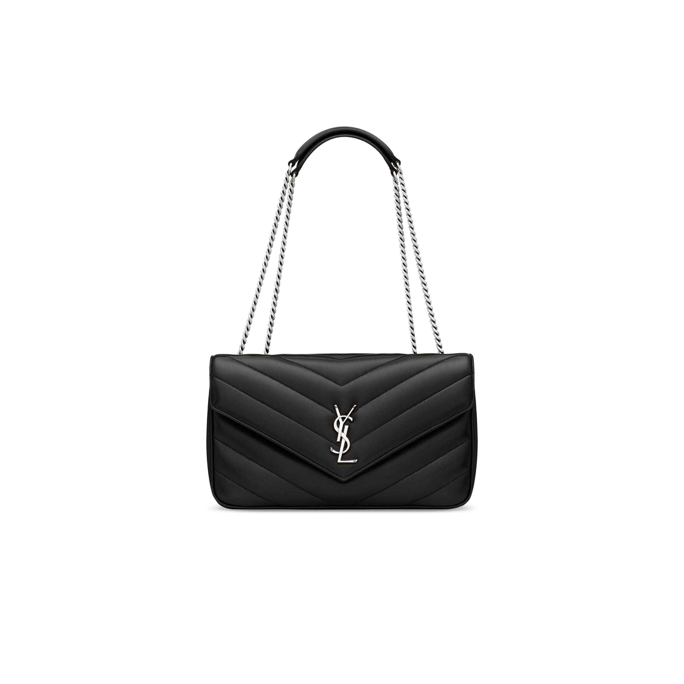 YSL LOULOU MEDIUM IN MATELASSÉ LAMBSKIN 801439AAE4Y1000 (29*17*8cm)